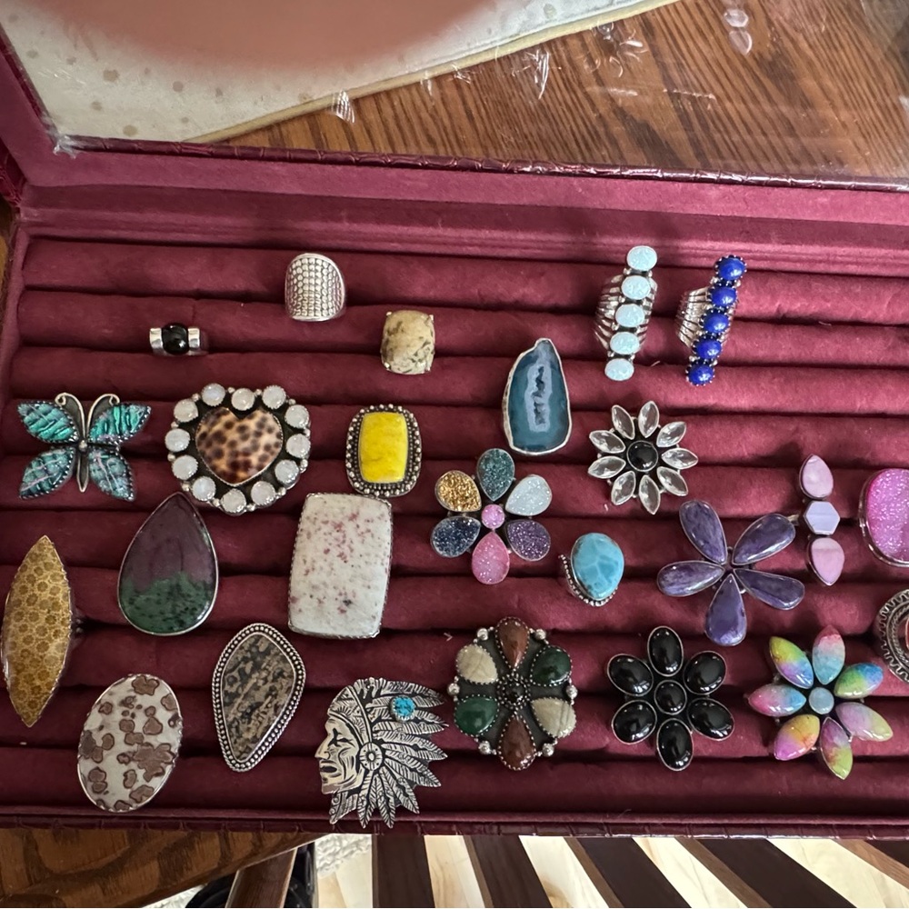 Blue Agate And Sterling Silver Ring - image 4